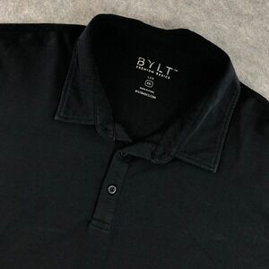 BYLT Premium Basics Lux Mens XXL Black Short Sleeve Polo Shirt